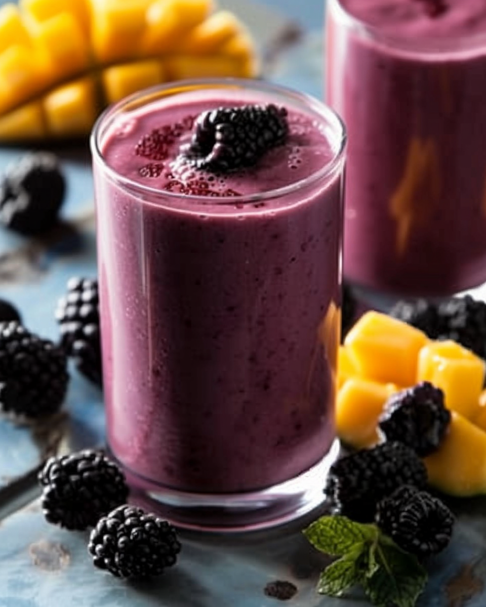 Sweet-Tart & Refreshing: Customizable Mango Blackberry Smoothies